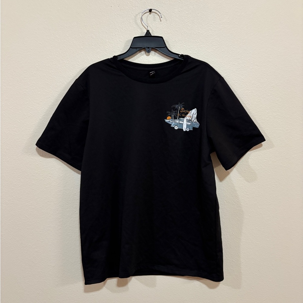 SHEIN Black Tee with Graphic Detail